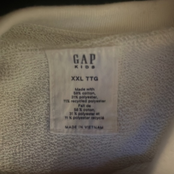 Gap Kids White Sweater with Aqua Marbling - Picture 2 of 3